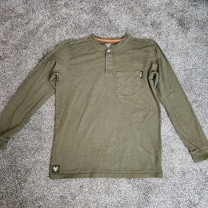Hawx Work Gear Henley Men's Small Long Sleeve Green Shirt Tee - Picture 1 of 7