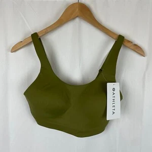 Athleta Women's Advance Sprint Padded Sports Bra Olive Green Size 32DD - Picture 1 of 5