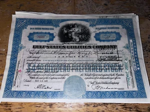 Gulf States Utilities Company Stock Certificate - Picture 1 of 2