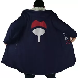 Uchiwa Shinobi Clan Emblem Hooded Cloak Coat - Picture 1 of 6
