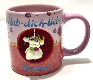 Tasse Diddl Maus Hab Dich Lieb Becher Becher Henkelbecher Henkeltasse 4,75" x3,5"x3 - Bild 1 von 5