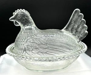 Vintage Henne auf Nest Indiana Glas #4423 Kristallglas in Original Box USA Made - Bild 1 von 24