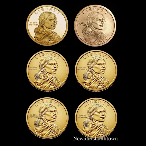 2017 P+D+S+S Native American Sacagawea Proof Set and Enhanced with AB Mint Roll Cover