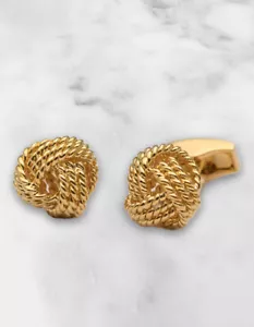 Tateossian "Yellow gold plated Ribbed Knot" Manschettenknöpfe - Bild 1 von 1