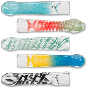 4er-Pack - 3 Zoll Glas Tabak One Hitter Chillum Raucherpfeife - Bild 1 von 2