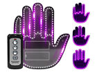 Purple Middle Finger Gesture Light LED for Car BackWindow Sign Hand Light Remote