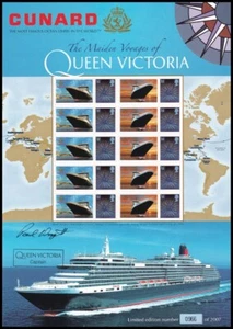 Hoja Smilers Business 2008 GB Cunard Queen Victoria BC-127 firmada Capitán - Imagen 1 de 2