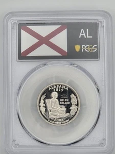 2002 S 25C Alabama Silver Statehood Quarter PCGS PR69 DCAM Proof 69 Ultra Cameo - Picture 1 of 4