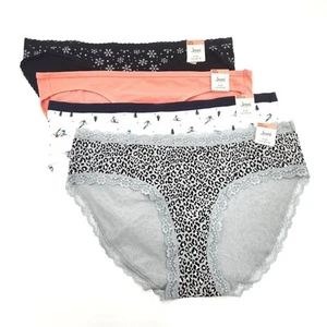 Jenni Women Multi Cotton Comfort Casual 4-Pk Hipster/Bikini Panties Set Size 3XL - Picture 1 of 9