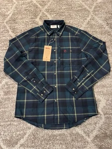 Size S Fjallraven Outdoor Skog Flannel Shirt Mens - Green & Blue NWT $120 NEW - Picture 1 of 5