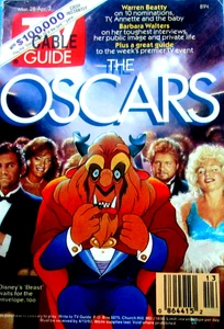 TV GUIDE - MARCH  28  1992  - THE  OSCARS  "BEAUTY  &  THE  BEAST"  -   COVER - Picture 1 of 1