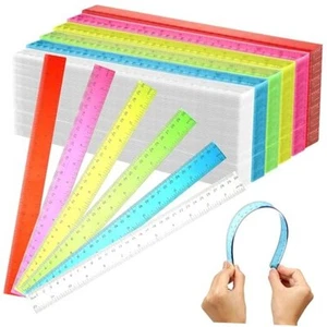 300 Pack Clear 12 Inch Plastic Rulers Bulk Flexible Transparent Assorted - Picture 1 of 7