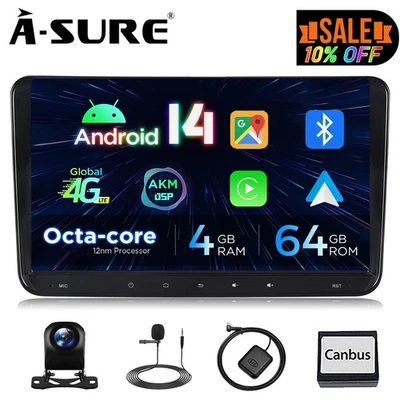 8-Core 4+64GB Android Autoradio CarPlay Navi KAM für VW Golf 5 6 Touran Polo EOS - Bild 1 von 4