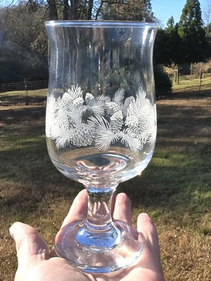 4 copas de vino Libbey detalles navideños piña grabada 12 oz. Copa de té de agua Foto 1 de 4