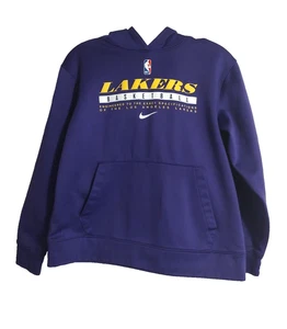 Nike Dri Fit Youth M NBA Lakers Hoodie Purple Yellow NBA long sleeve 2 pockets - Picture 1 of 7