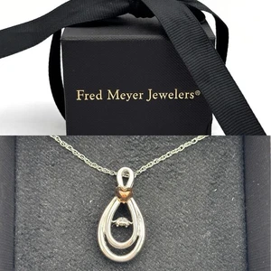 Fred Meyer Juwelier Halskette Anhänger 925/10k schwebend, Diamant in Bewegung - Bild 1 von 9