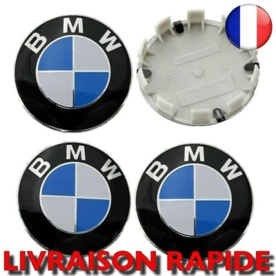 4X Cache Moyeu BMW 68mm Auto Clipser Jante Centre De Roue Enjoliveur Logo NEUF - Image 1 of 4