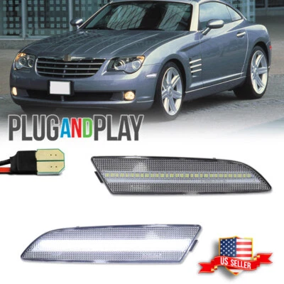 Full White LED Clear Front Side Marker Lights For 2004-2008 Chrysler Crossfire - Image 1 of 4