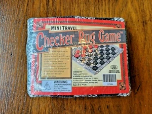 Mini Travel Checker Rug Game Made In USA by MultiFlex Designs (NEW) - Picture 1 of 5