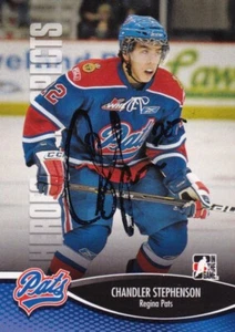 CHANDLER STEPHENSON, WASHINGTON CAPITALS/REGINA, RARE AUTO'D 2012-13 CHL CARD. - Picture 1 of 1