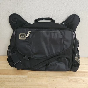 Ogio Street Messenger Laptop Bag Black Engraved Zippers - Photo 1/8