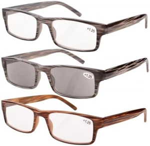 Eyekepper 3 Pack Reading Glasses Spring Hinge Sun Readers Stripe Design Glasses - Picture 1 of 5