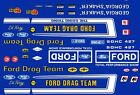 Official FORD Drag Team Mustang 1/32nd Scale Slot Car Decals Georgia Shaker