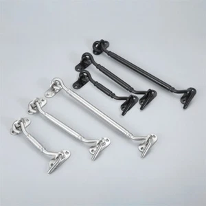 1Pc Window Catch Hookk And Eye Latch Lock 2 Colour Stainless Steel 110/150/205mm - Picture 1 of 39
