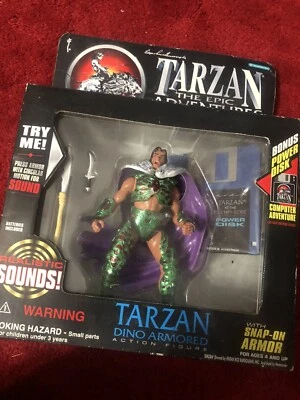 Figura sin abrir Tarzán Dino Armored At the Earth's Core Epic Adventures 1995 Foto 1 de 4