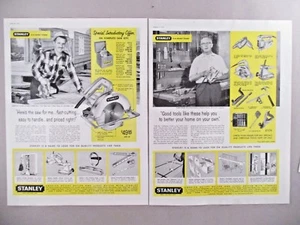 Stanley Tools PRINT AD - 1959 - LOT of 2 Ads ~~ Harry Hobbs, Wes Reed - Picture 1 of 3