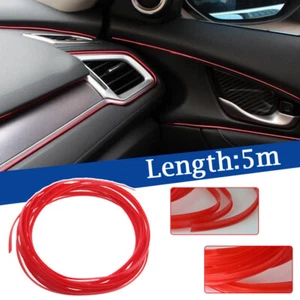 16.4ft Red Car Interior Door Gap Edge Line Molding Trim Strip Decor Accessories - Picture 1 of 12