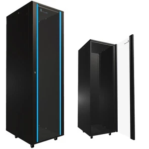 Armoire réseau Extralink armoire serveur debout 42 U 600 x 800 noire - Photo 1/8