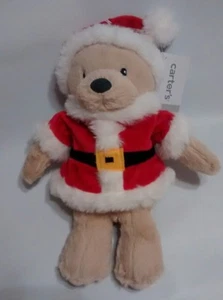 Nuevo juguete de peluche para bebé Carters Navidad Santa Bear nuevo con etiquetas rojo marrón 10" 2016 - Imagen 1 de 2