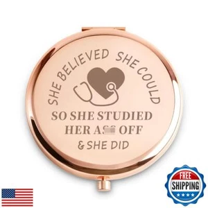 Nurse Gifts for Women, Personalized Compact Mirror Easter Basket Stuffers, Ap - Picture 1 of 5
