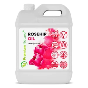 Rosehip Oil for Skin Face Body Hair Nails 16Oz Cold Pressed Unrefined Rose Hi... - Picture 1 of 12
