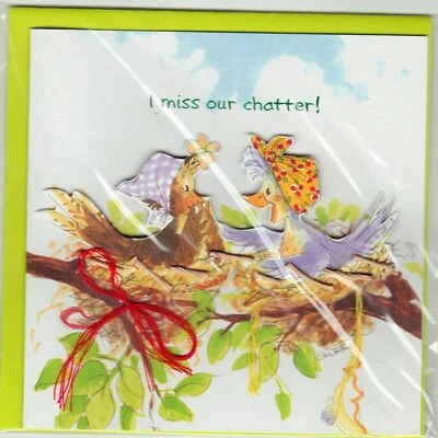Suzy's Zoo Greeting Card 5 Cards with Envelopes Get Well Miss Our Chatter Birds - Image 1 of 4