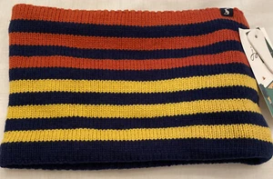 Joules Boys Loopy Knitted Snood - Antique Gold Navy Stripe New One Size - Picture 1 of 7