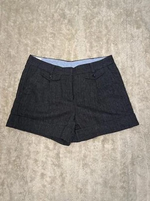 Lands' End Canvas classic black/grey herringbone wool-blend cuffed shorts Size 6 - Image 1 of 4