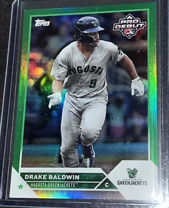 2023 Topps Pro Debut Green Foil /99 Drake Baldwin #PD-123 GreenJackets Braves - Picture 1 of 2
