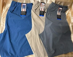 LOT of 3 Pair : BANANA REPUBLIC Flat Front SHORTS size 36 tan blue gray - Picture 1 of 10