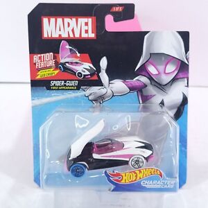 2017 Hot Wheels Marvel Character Cars 5/5 Spider-Gwen 1st Appearance White/Black