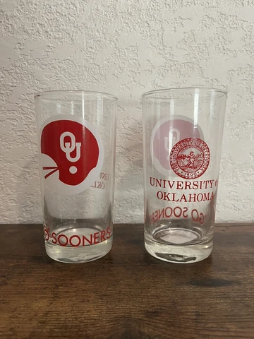 1978 OU OKLAHOMA SOONERS Football Glasses Big 8 Champions Barry Switzer Vintage Cover