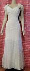  Karen Lucas ROMANTIC Victorian Look Sz 18 Cream pink Dress Women Formal NEW #03