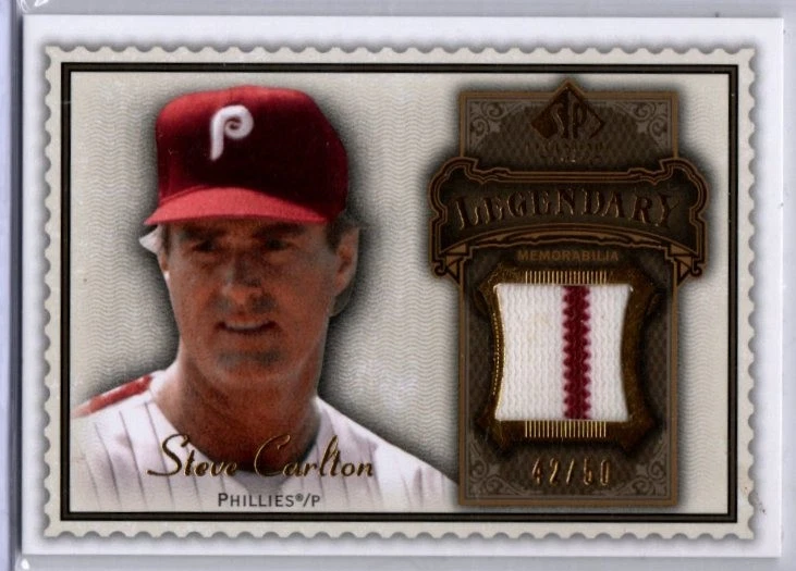 2009 UD SP Legendary Cuts Baseball Steve Carlton JERSEY PHILLIES 42/50 - Image 1 of 1