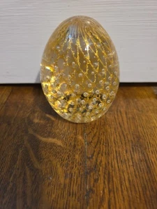 c1950/60 Murano/Murano Style Art Glass Gold lace Controlled Bubble Paperweight! - Picture 1 of 10