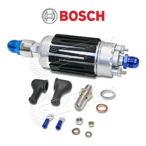 GENUINE Bosch 0580464200 200LPH Inline Fuel Pump +10AN Inlet/8AN Outlet Fittings - Picture 1 of 5