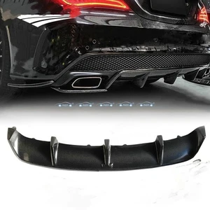 Labio difusor de parachoques trasero de fibra de carbono real para Benz W117 C117 CLA45 AMG 2013-16 - Imagen 1 de 8