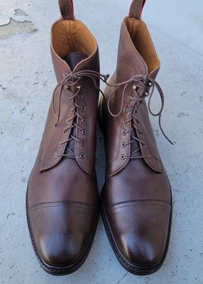 BOTAS ALLEN EDMONDS FIRST AVENUE CUERO GRANO MARRÓN / SUELAS DAINITE talla 15 D Foto 1 de 4