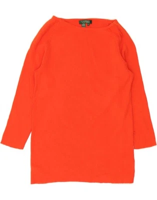 RALPH LAUREN Womens 3/4 Sleeve Boat Neck Jumper Sweater UK 18 XL Orange VV11 - Image 1 of 3