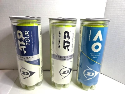 Dunlop Atp AO Championship Extra Duty Tennis Balls 3 Can lot - Image 1 of 4